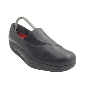 Abeo Rocs Womens Bkee Black Leather Slip On Shoes Shape Walker Comfort Size 11 M